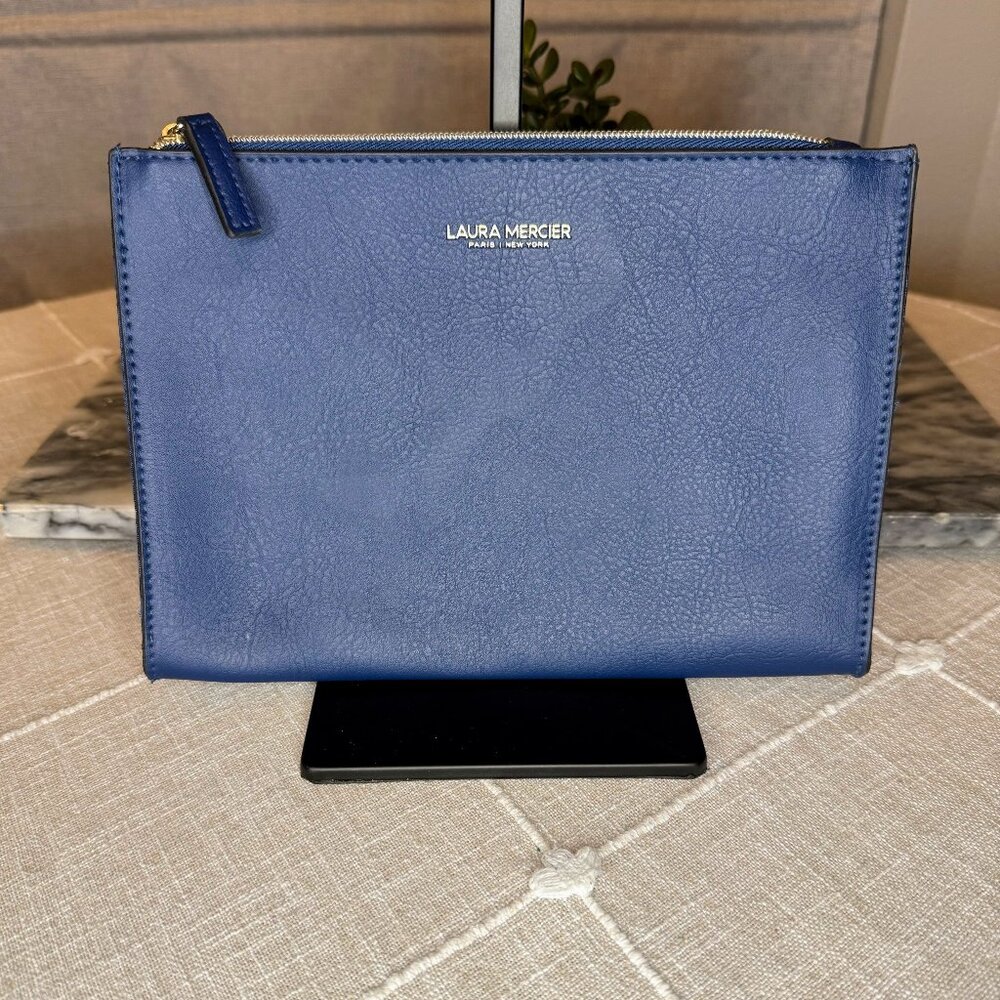 Laura Mercier Cosmetic Pouch - Blue Vegan Leather
